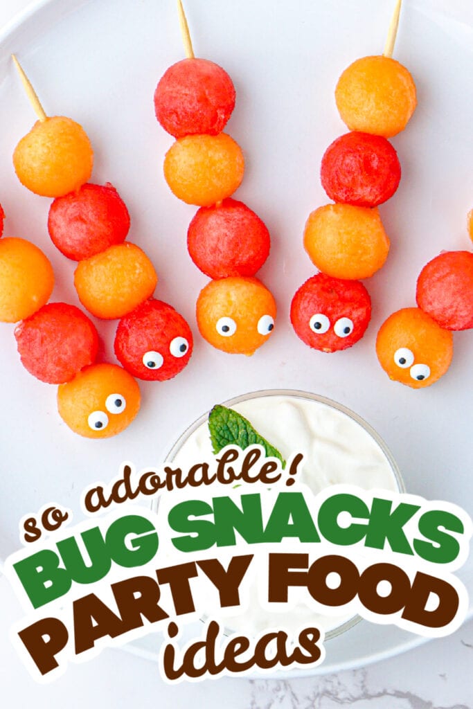 bug snacks party food ideas - Caterpillar Fruit Kabobs
