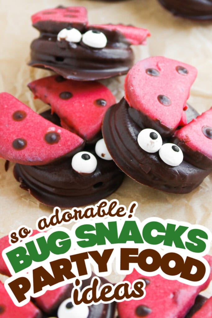 bug snacks party food ideas - Ladybug Chocolate Covered Oreos