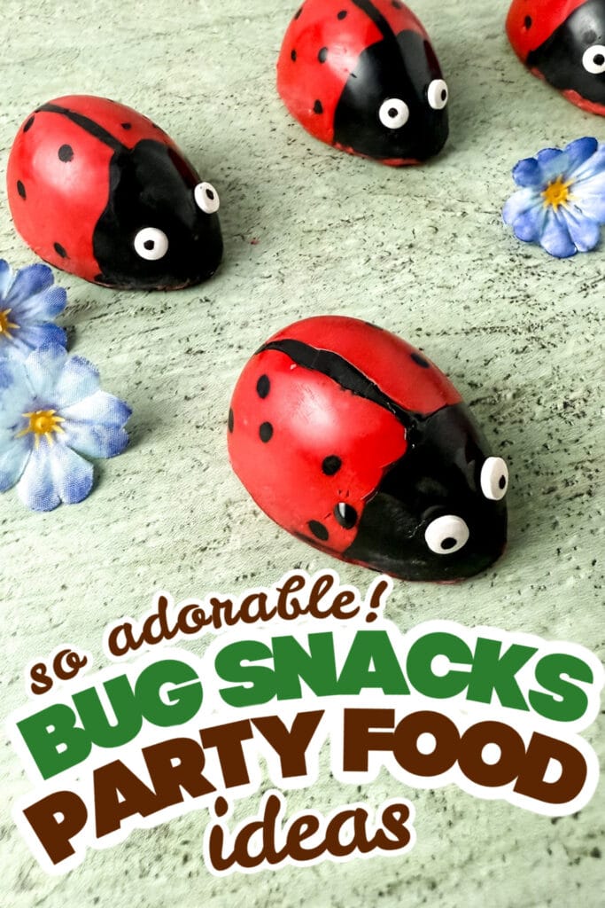 bug snacks party food ideas - Red Velvet Ladybug Truffles