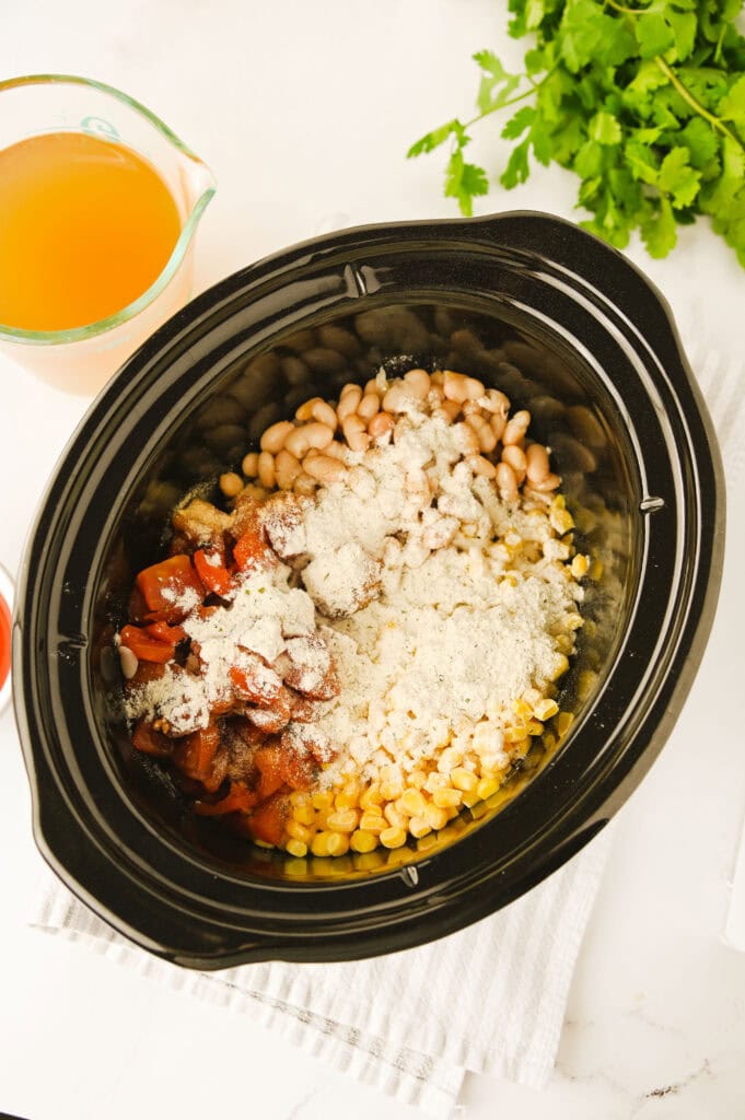 Crock Pot Buffalo Chicken Chili Process Photo
