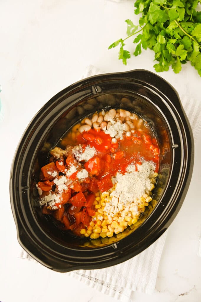crockpot buffalo chicken chili process photo