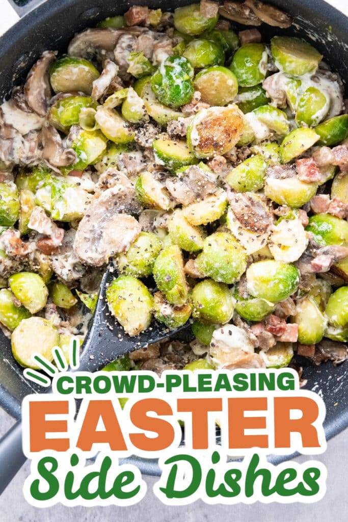 easter side dishes - Creamy Brussels Sprouts with Pancetta
