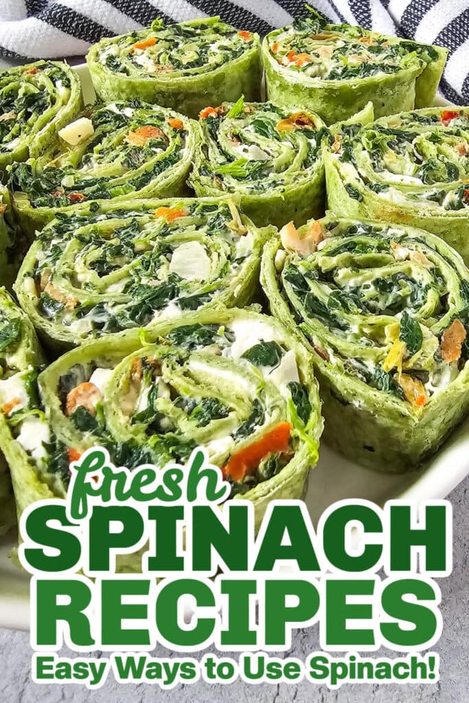 fresh spinach recipes - Classic Spinach Dip Pinwheels