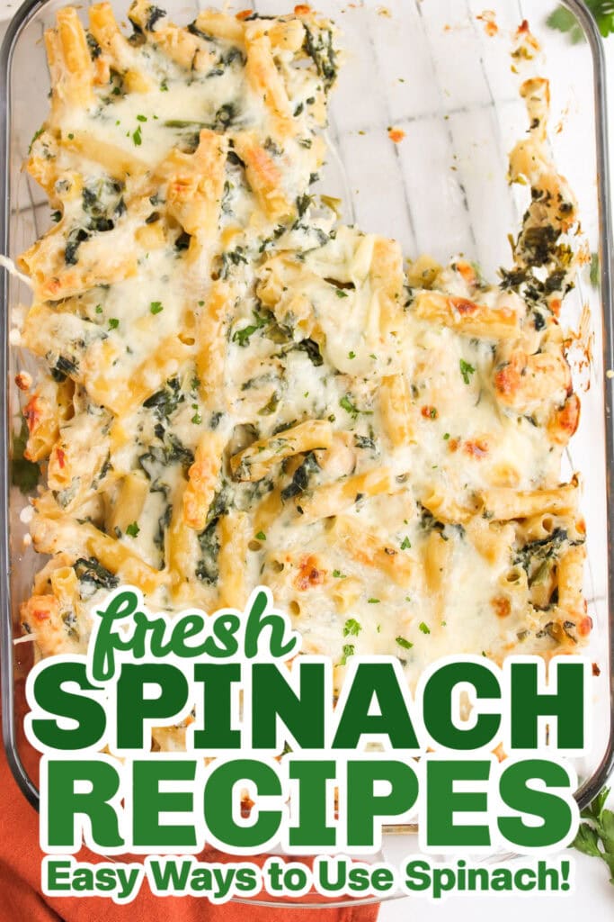 fresh spinach recipes - Creamy Spinach Artichoke Chicken Pasta Casserole