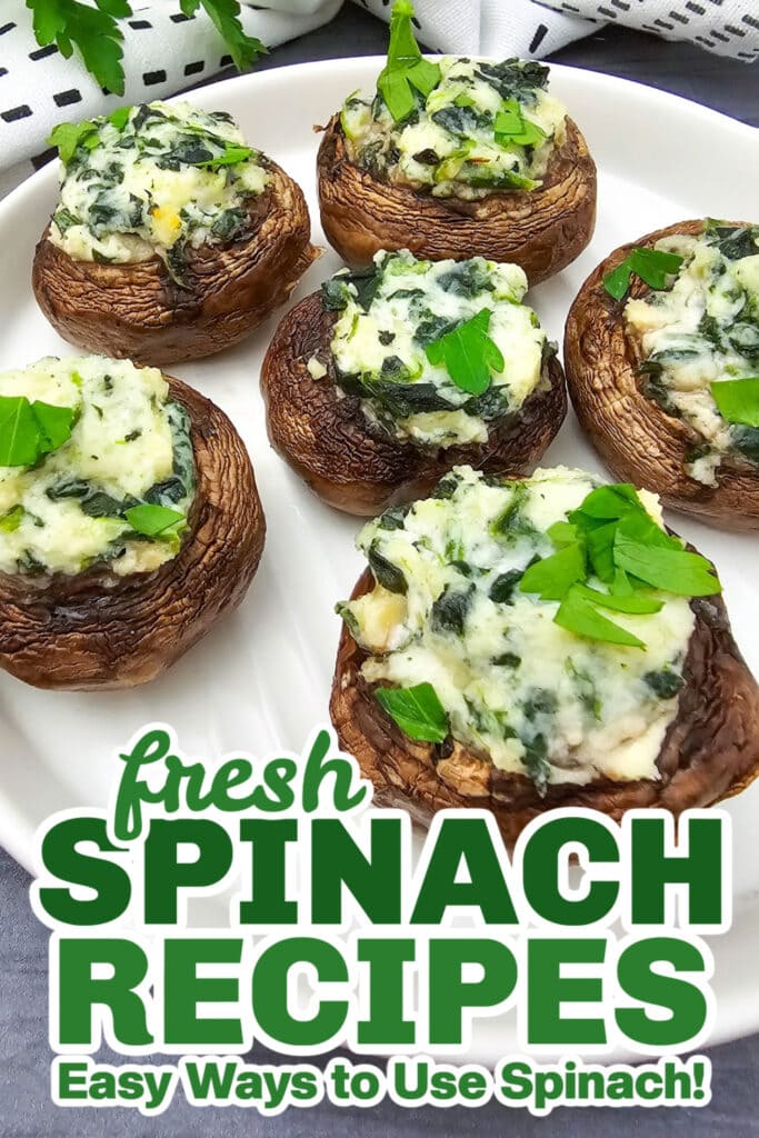 fresh spinach recipes - Creamy Spinach and Ricotta Stuffed Mushrooms