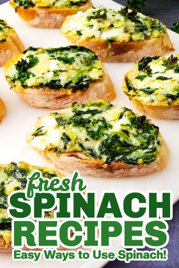 fresh spinach recipes - Spinach Artichoke Crostini