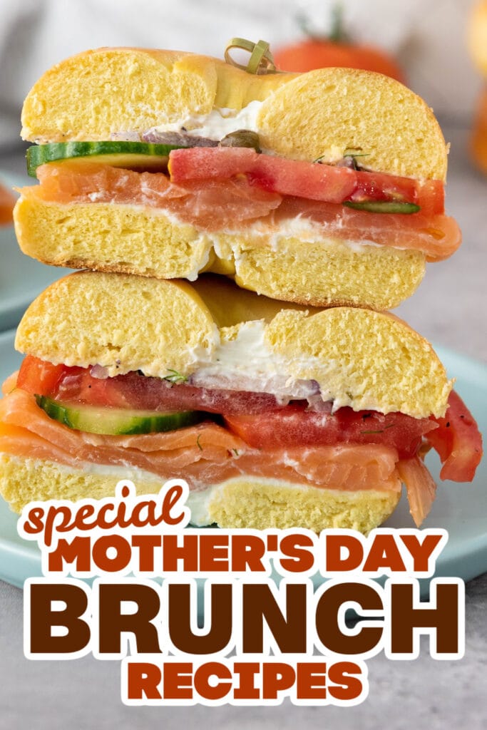 mothers day brunch - Smoked Salmon Bagel with Veggies