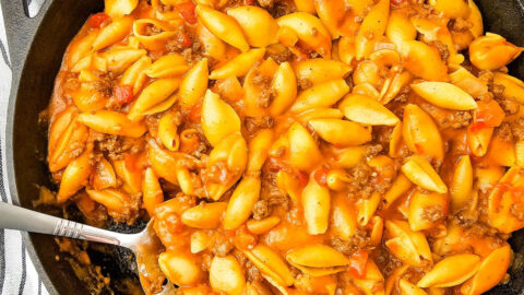 one pan cheeseburger pasta featured image
