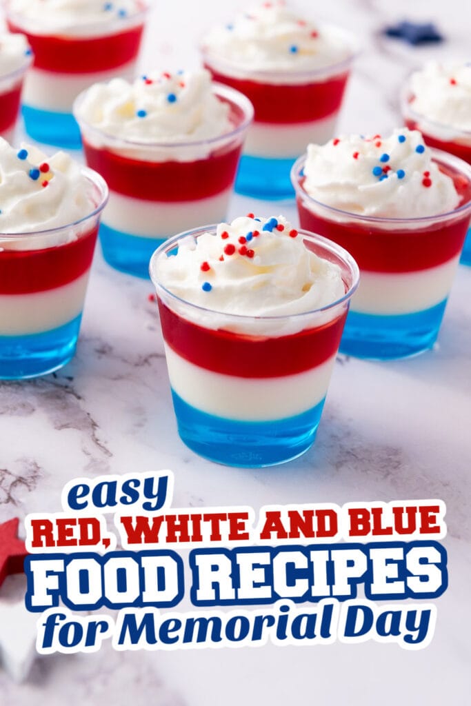 red, white and blue recipes for memorial day - Patriotic Jell-O Shots