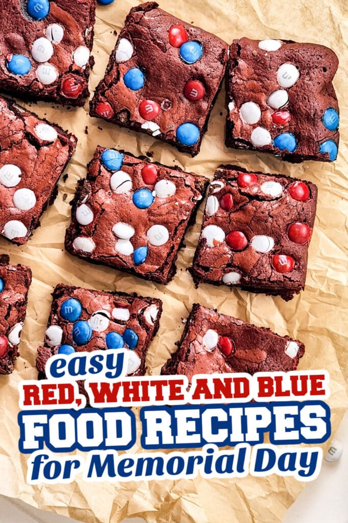 red, white and blue recipes for memorial day - Red Velvet Patriotic Brownies