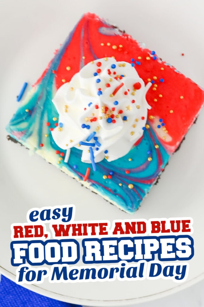 red, white and blue recipes for memorial day - Red, White, and Blue Cheesecake Bars