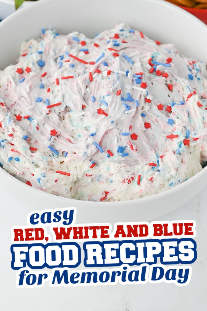red, white and blue recipes for memorial day - Red, White, and Blue Funfetti Dip