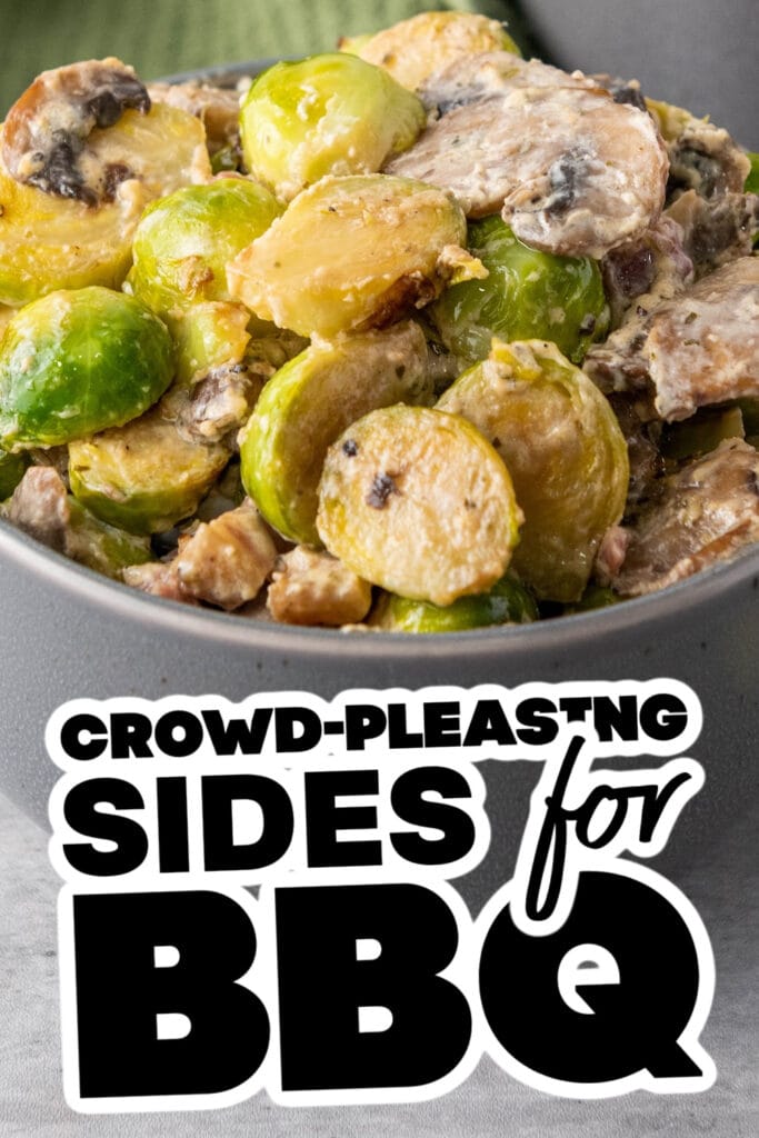 sides for BBQ - Creamy Brussels Sprouts with Pancetta