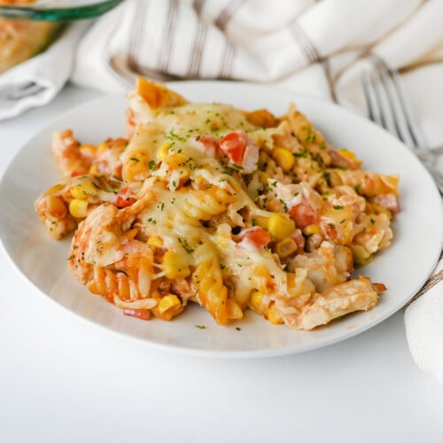 BBQ Ranch Chicken Pasta Bake