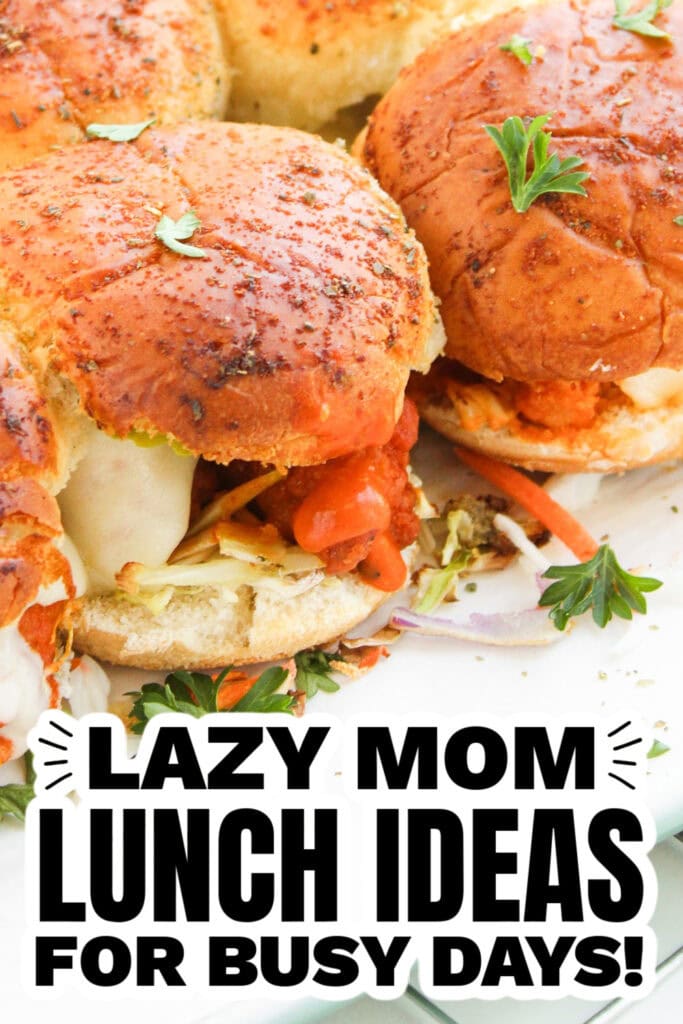1lazy mom dinner ideas - Buffalo Chicken Sliders