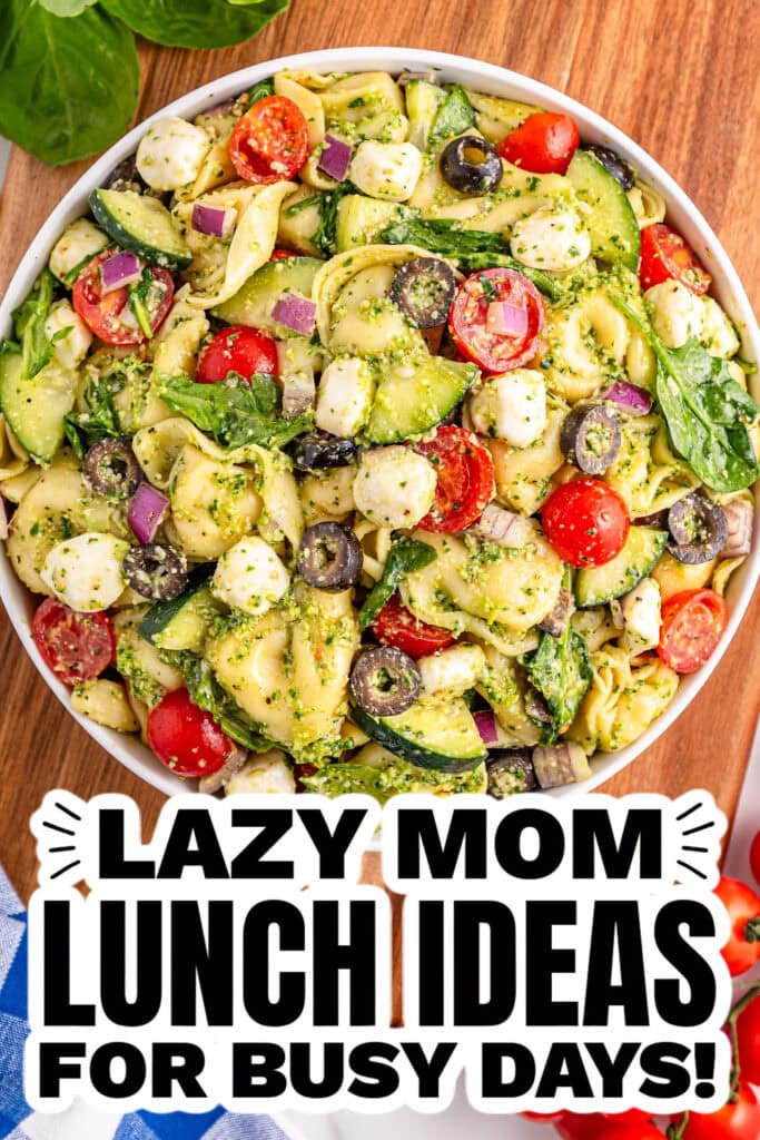 1lazy mom dinner ideas - Cold Tortellini Pesto Salad