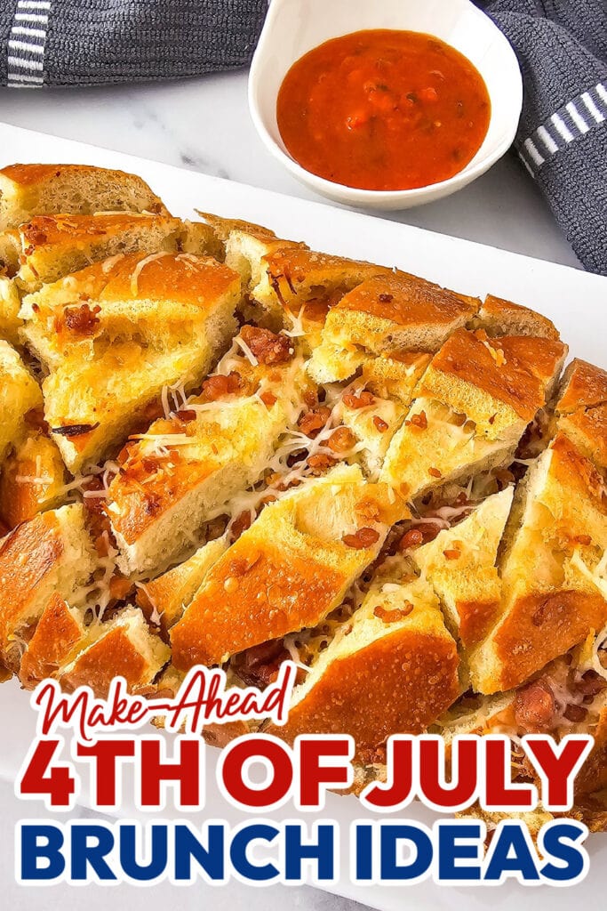 4th of July Brunch Ideas-Cheesy Bacon Pull Apart Bread