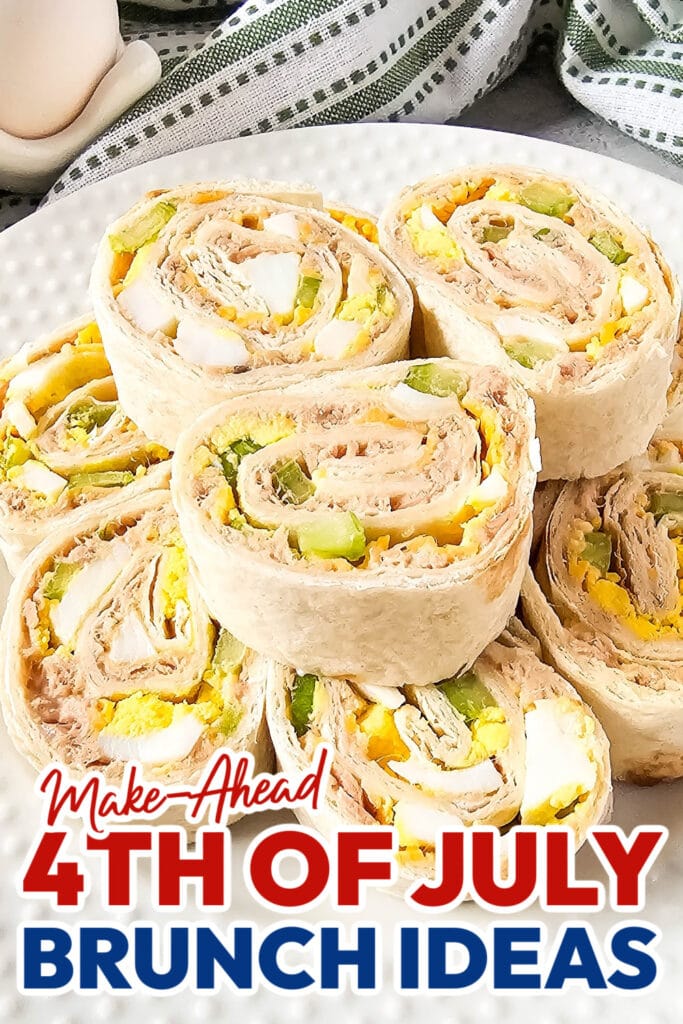 4th of July Brunch Ideas-Tuna Salad Pinwheels