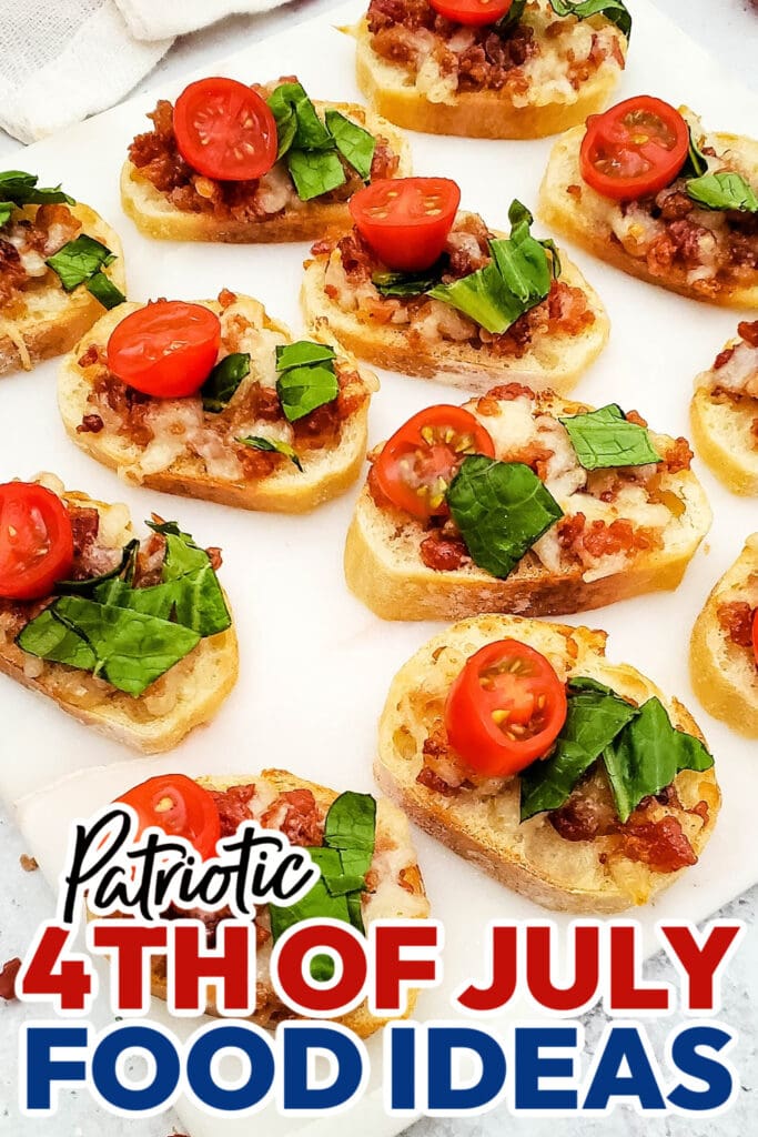4th of July Food Ideas- Bacon-Topped BLT Crostini