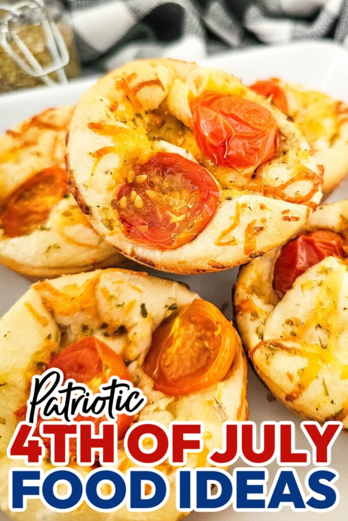4th of July Food Ideas-Cheesy Tomato Focaccia Rolls
