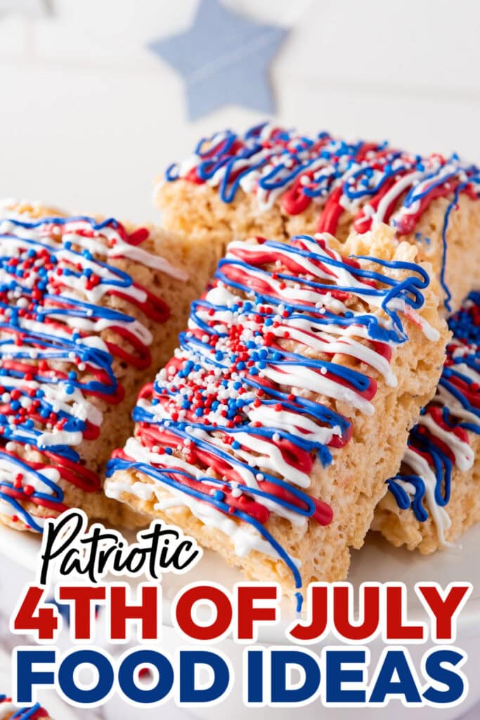 4th of July Food Ideas-Independence Rice Krispie Treats