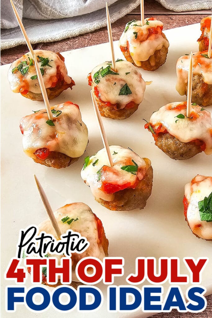 4th of July Food Ideas-Mini Meatball Marinara Bites