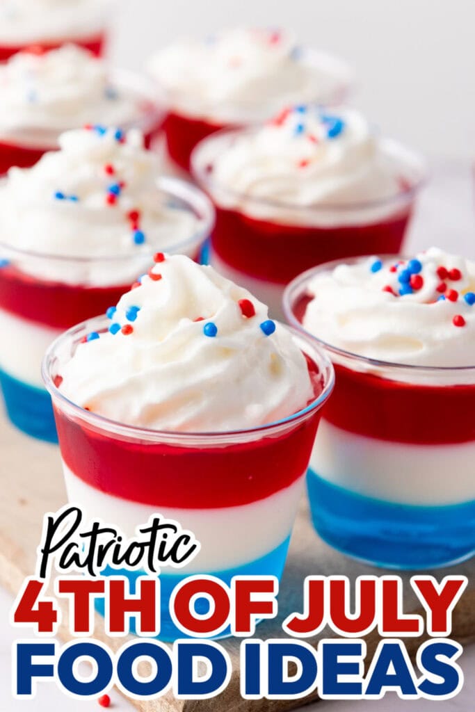 4th of July Food Ideas- Patriotic Jell-O Shots