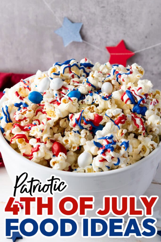 4th of July Food Ideas-Patriotic Popcorn