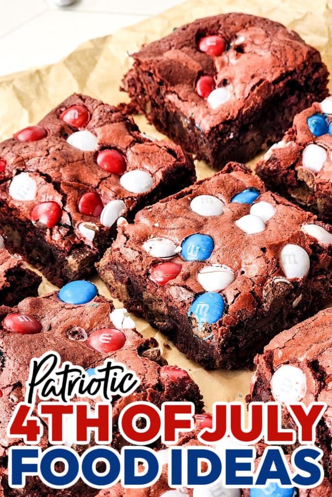 4th of July Food Ideas-Patriotic Red Velvet Brownies
