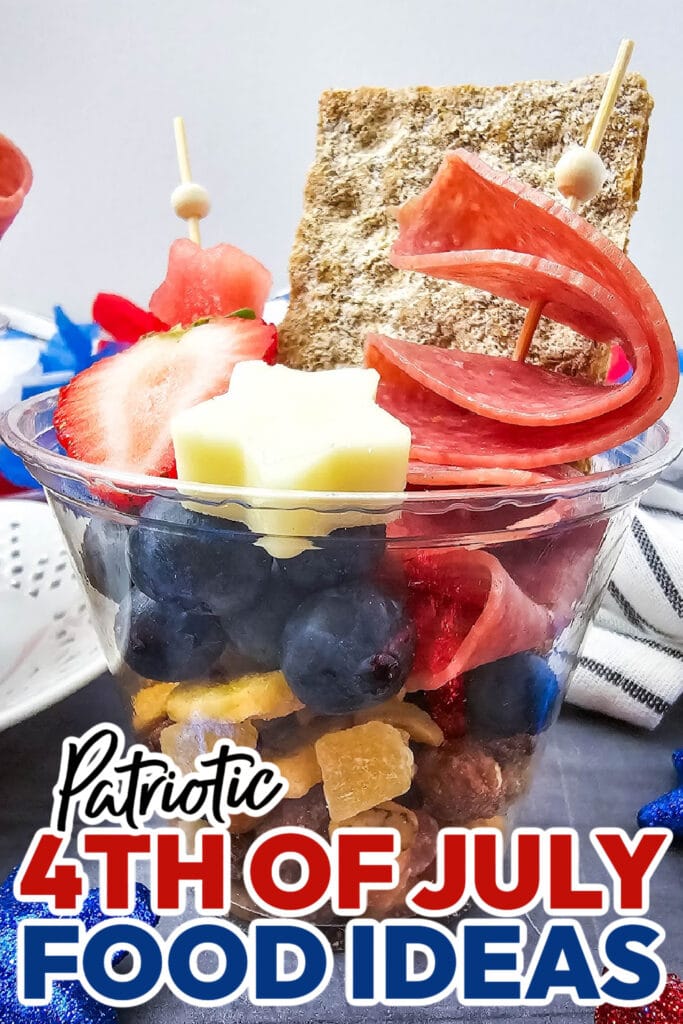 4th of July Food Ideas-Red, White, and Blue Charcuterie Cups