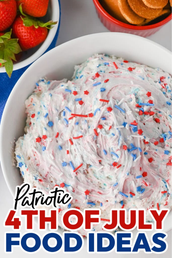 4th of July Food Ideas-Red, White, and Blue Funfetti Dip
