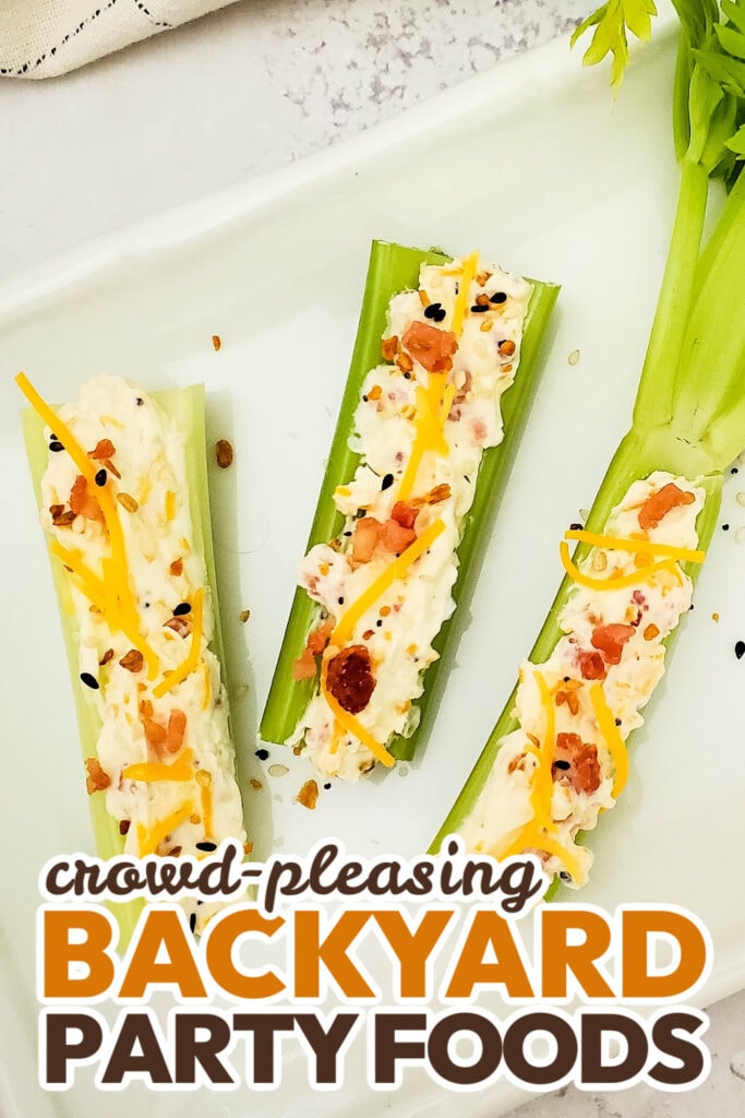Backyard Party Foods-Bacon and Cheese Stuffed Celery