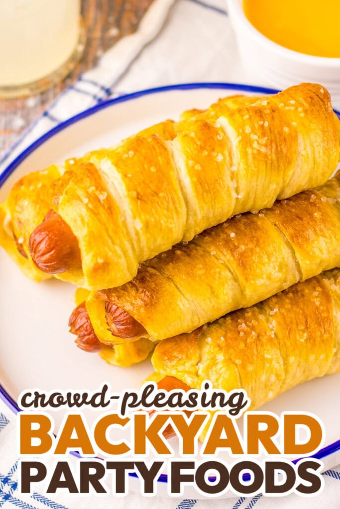 Backyard Party Foods-Homemade Pretzel Dogs