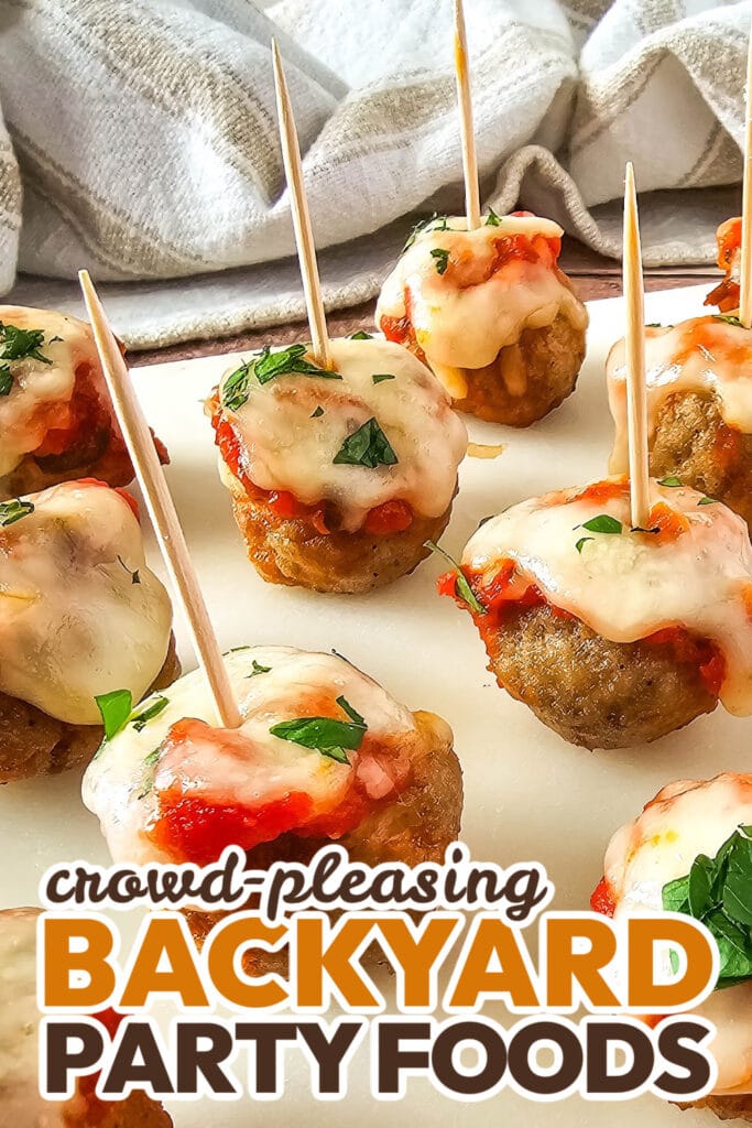 Backyard Party Foods-Mini Meatball Marinara Bites