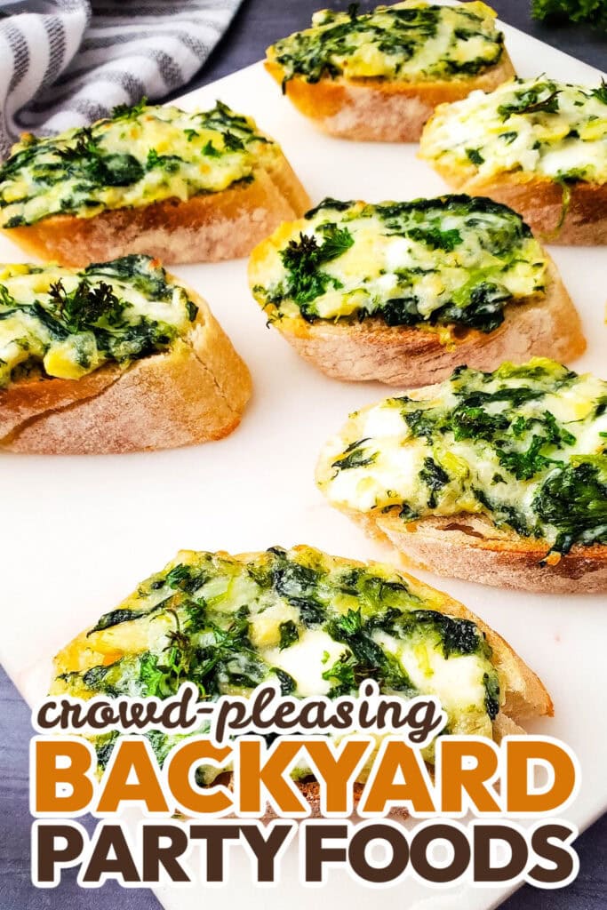 Backyard Party Foods-Spinach Artichoke Crostini
