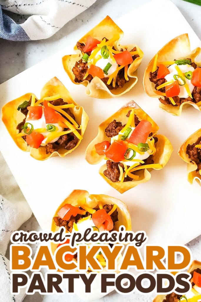 Backyard Party Foods-Taco Wonton Cups