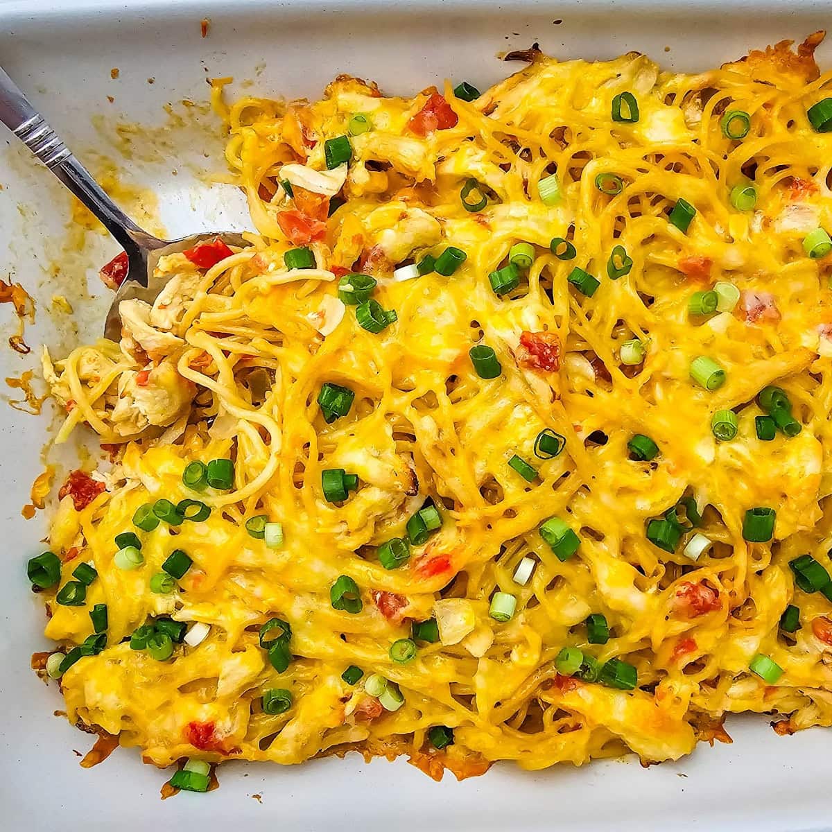 Cheesy Rotel Chicken Spaghetti featured image