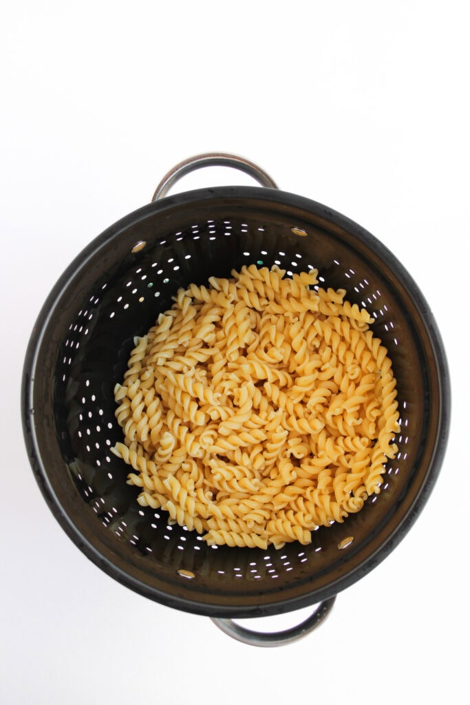 Dill Pickle Pasta Salad Process Photo