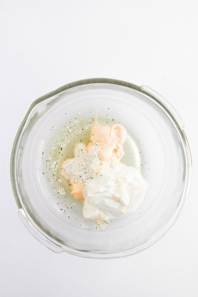 Dill Pickle Pasta Salad Process Photo