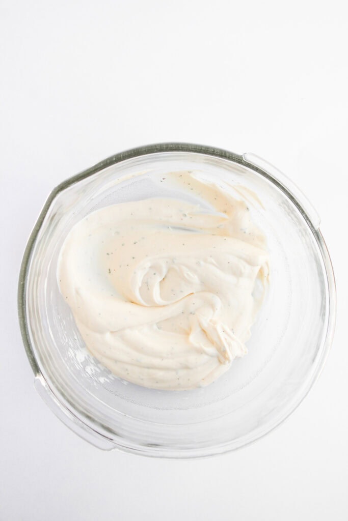 Dill Pickle Pasta Salad Process Photo