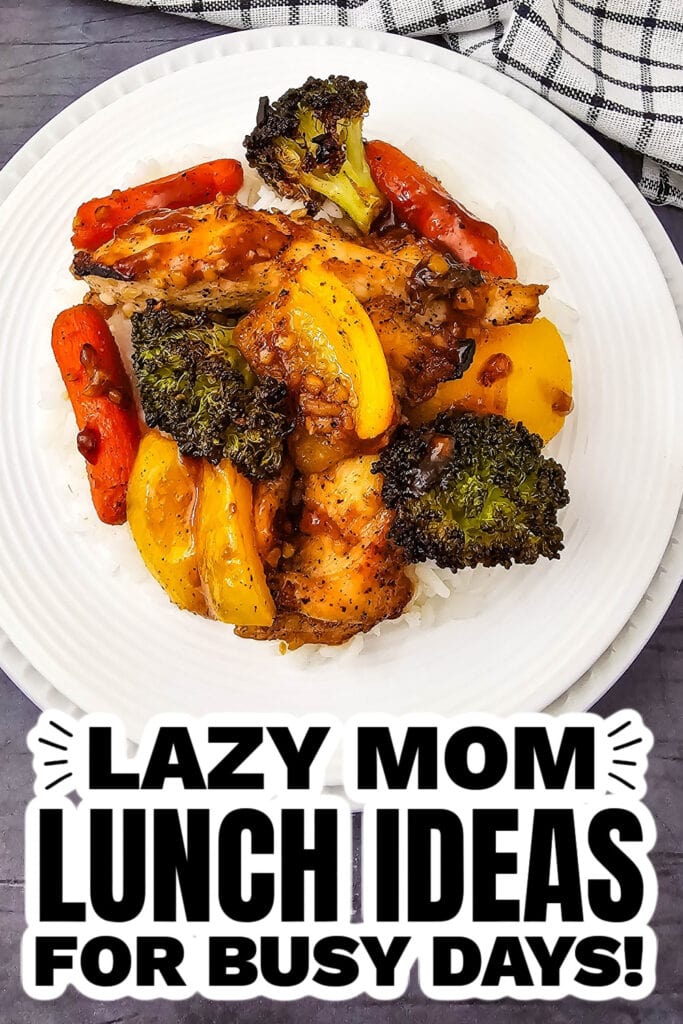 Lazy Mom Lunch Ideas - Sheet Pan Honey Garlic Chicken and Veggies