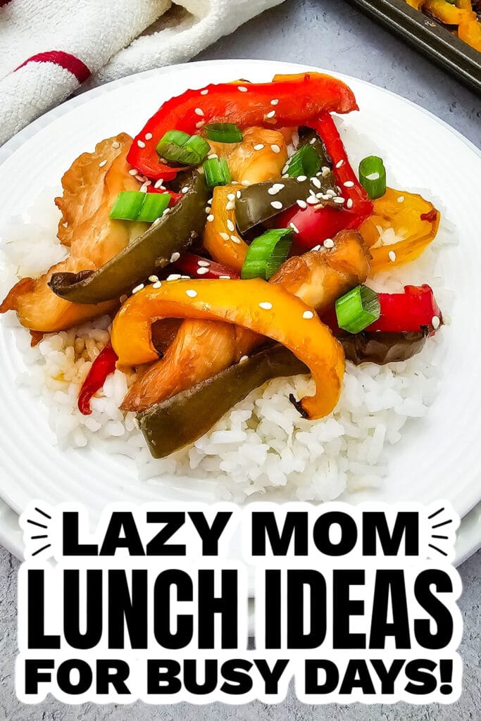 Lazy Mom Lunch Ideas - Sheet Pan Teriyaki Chicken and Peppers