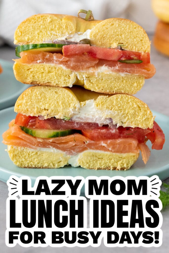 Lazy Mom Lunch Ideas - Smoked Salmon Bagel with Veggies