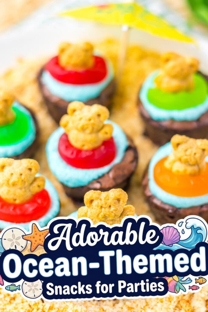 Ocean-Themed Party Food- Beach Brownie Cups