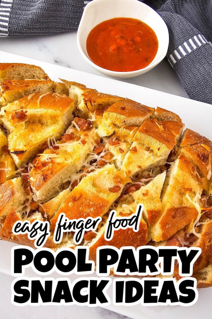 Pool Party Snack Ideas-Bacon and Cheese Pull-Apart Bread