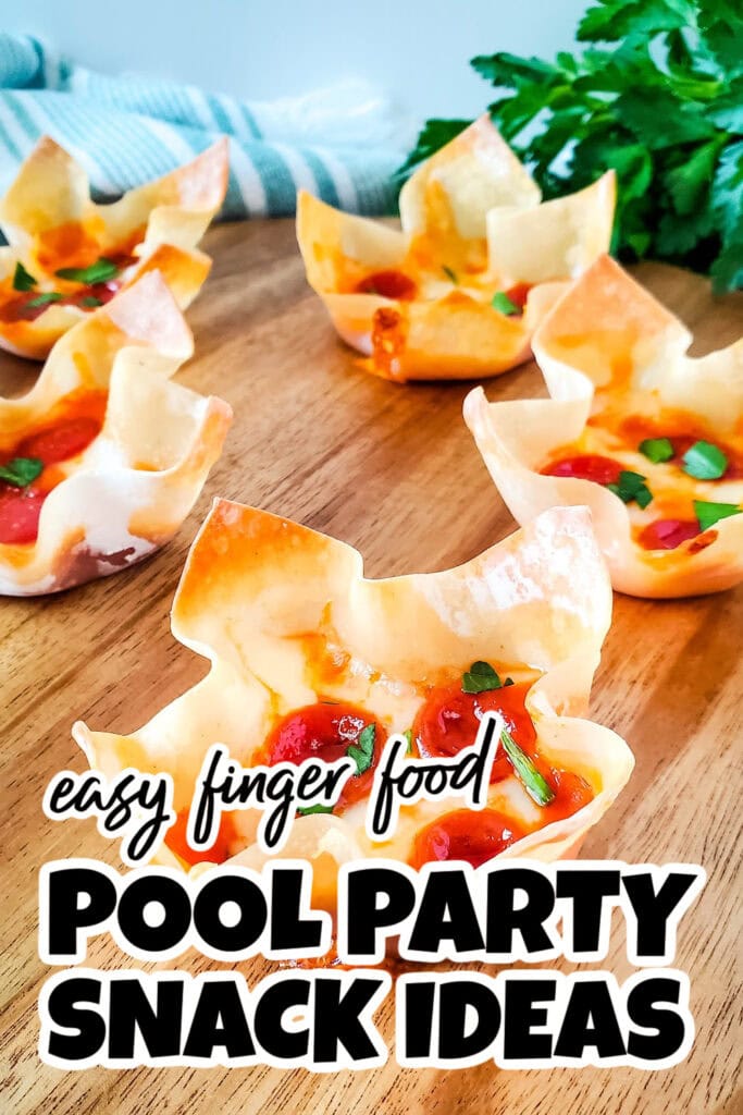 Pool Party Snack Ideas-Pizza Wonton Cups