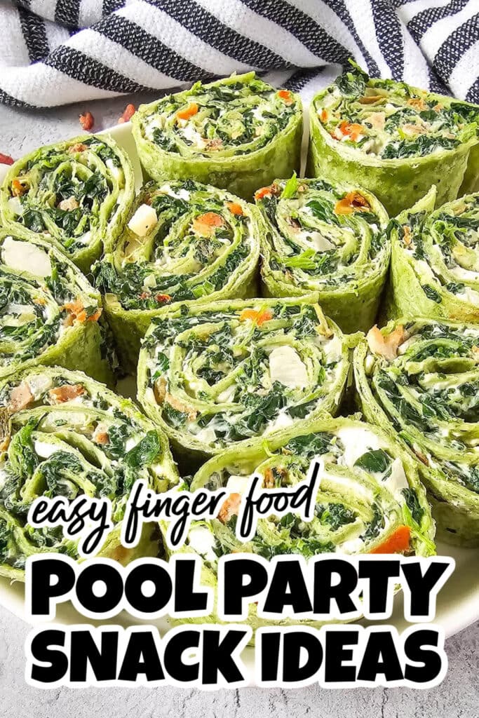 Pool Party Snack Ideas-Spinach Dip Pinwheels
