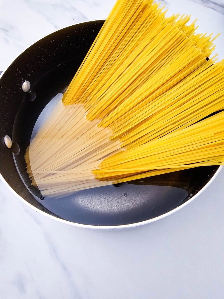 Cheesy Rotel Chicken Spaghetti Process Photo