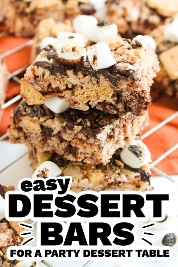 dessert bars -Chewy, Chocolatey S’mores Rice Krispie Bars