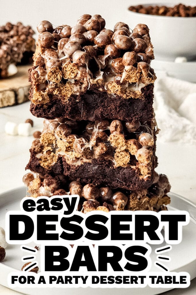 dessert bars - Marshmallow Cocoa Puff Brownies